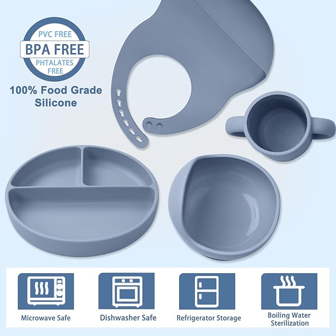 Multifunctional Baby Silicone Tableware Set: Safe and Convenient, Enhancing Baby's Mealtime