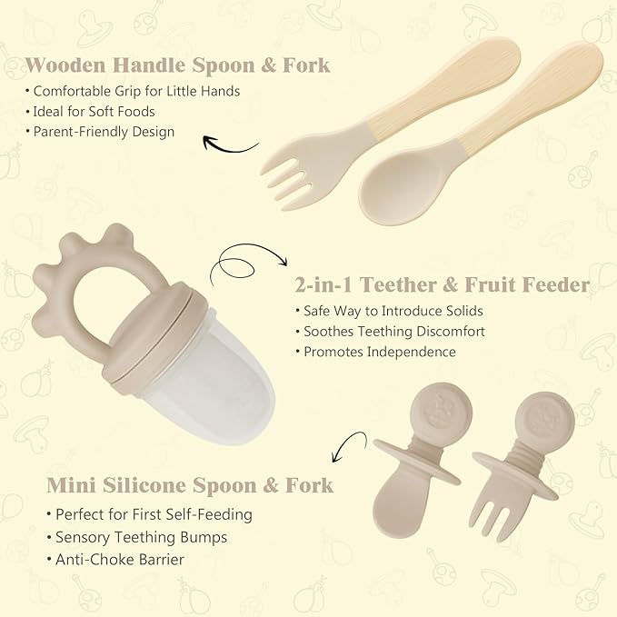 Multifunctional Silicone Baby Feeding Set: Safe Material, Considerate Design, Facilitate Easy Feeding