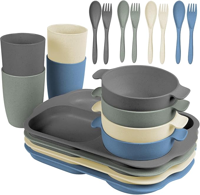 Multi - Color Partitioned Silicone Tableware Set: Safe and Practical, Meeting Diverse Dining Needs