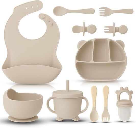 Multifunctional Silicone Baby Feeding Set: Safe Material, Considerate Design, Facilitate Easy Feeding