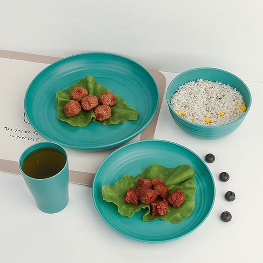 Turquoise Portable Silicone Tableware Set: Safe and Durable, Enjoy Delicious Moments