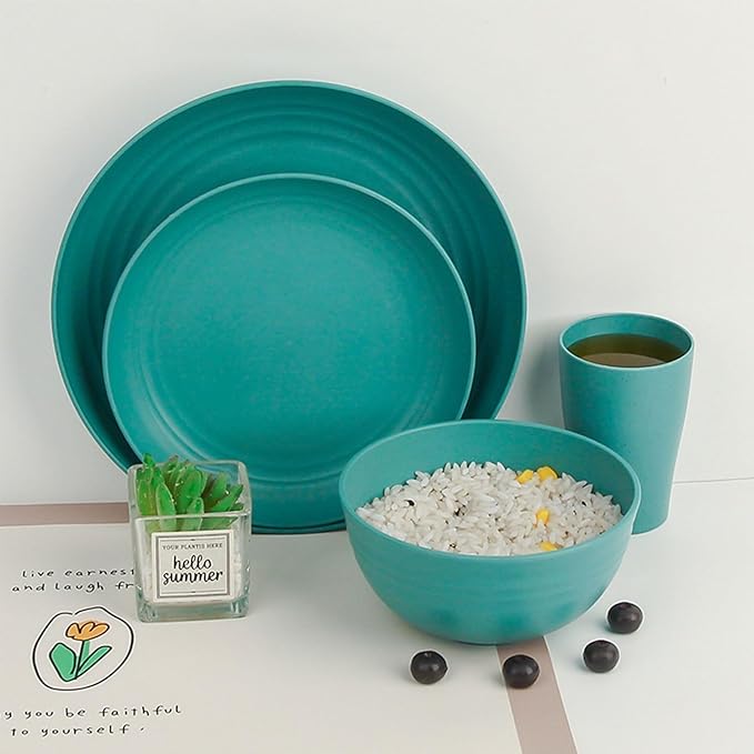Turquoise Portable Silicone Tableware Set: Safe and Durable, Enjoy Delicious Moments